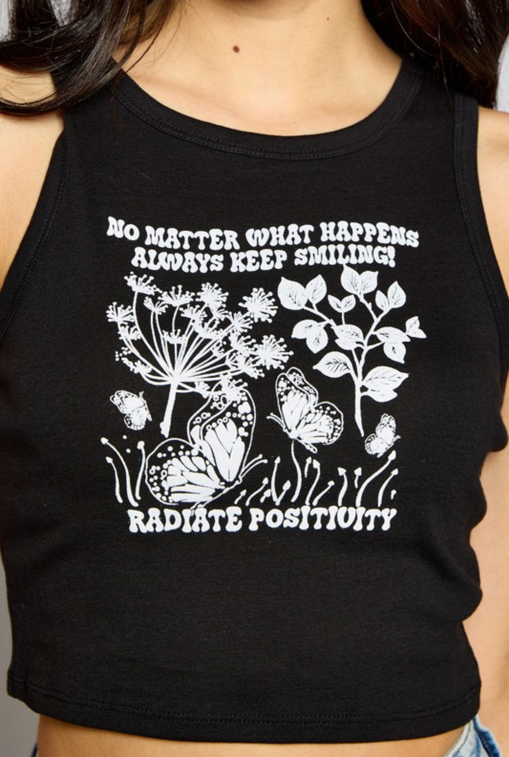 Radiate Positivity Crop Tank Top