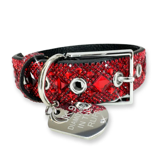 Red Bedazzled Pet Collar Medium