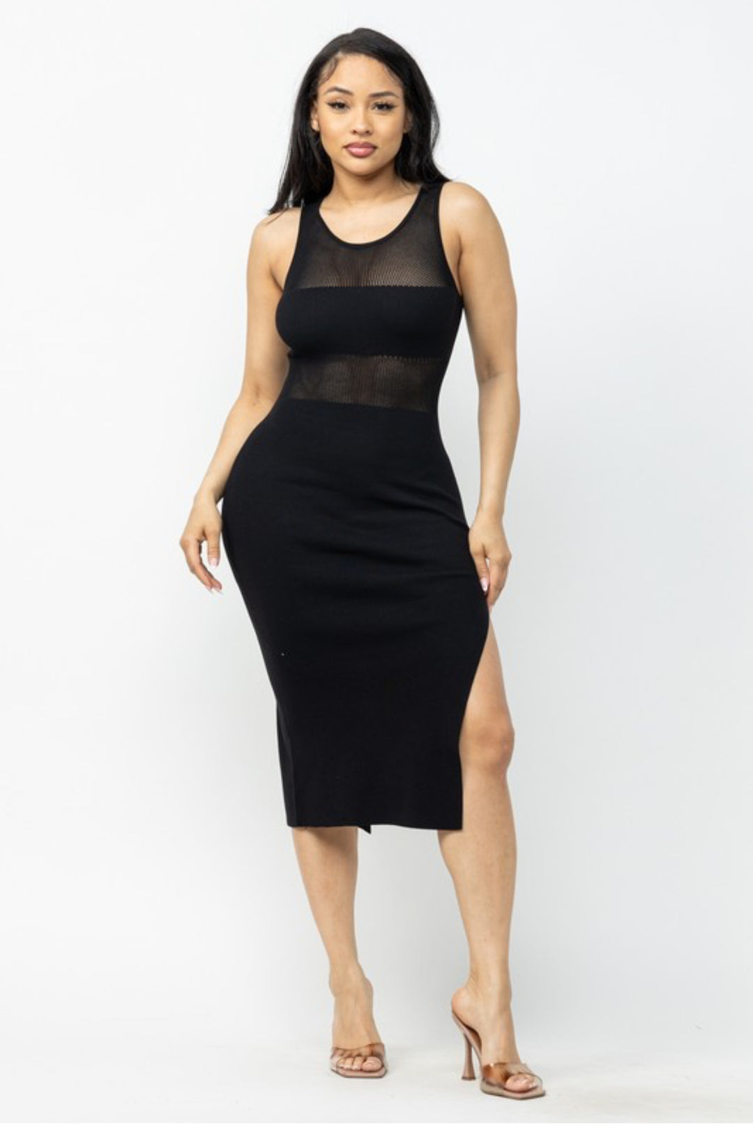 Split Mesh Dress