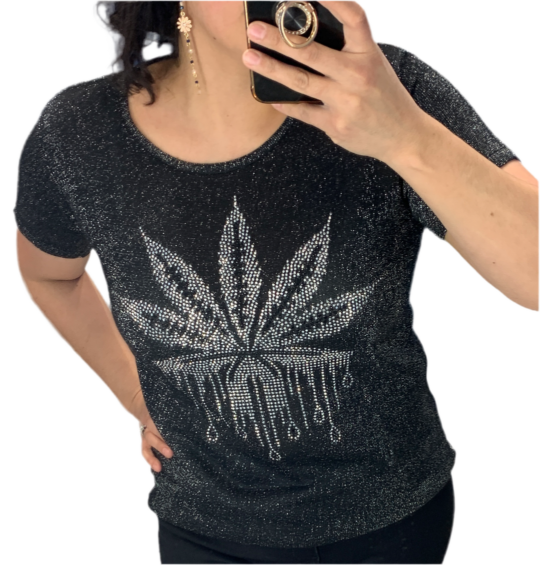 Shinny Pot Leaf Shirt