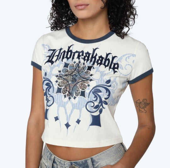 Tapestry Patch Fitted  T-Shirt