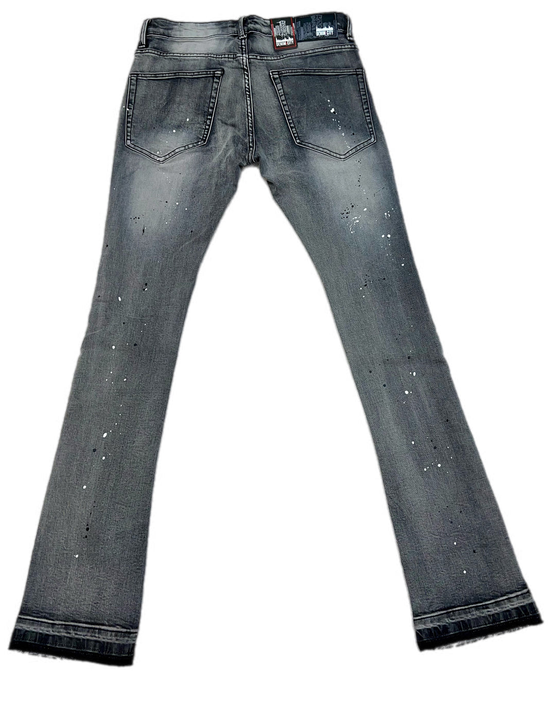 Fly grey stacked jeans