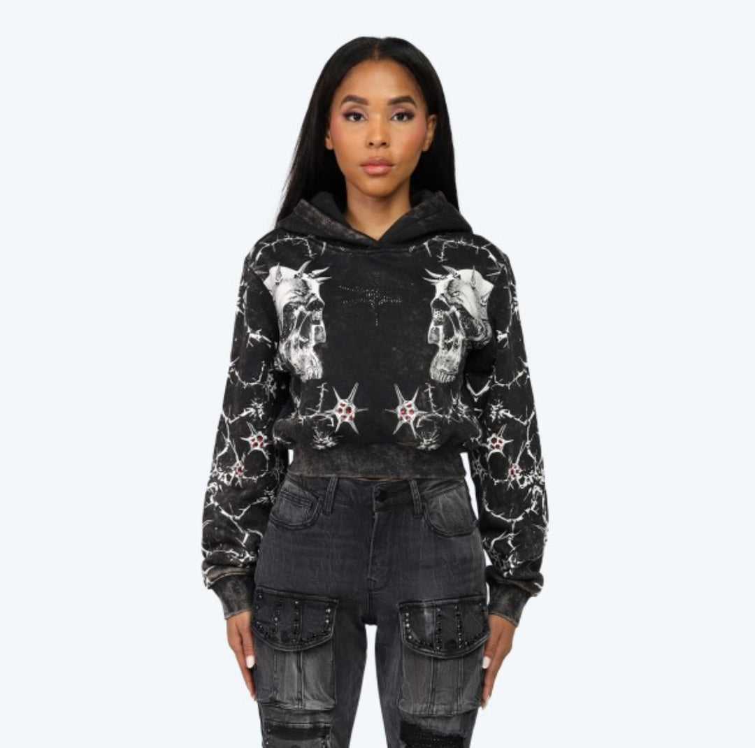 Dystopia Cropped Hoodie