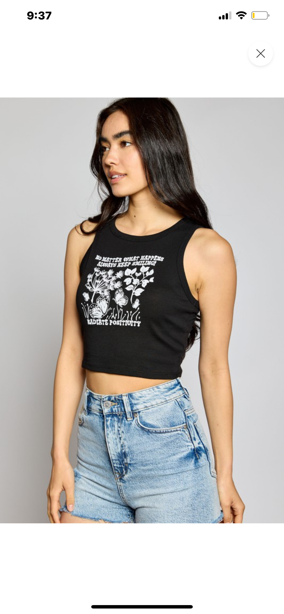 Radiate Positivity Crop Tank Top