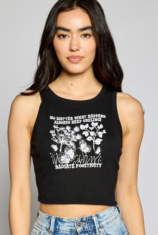 Radiate Positivity Crop Tank Top