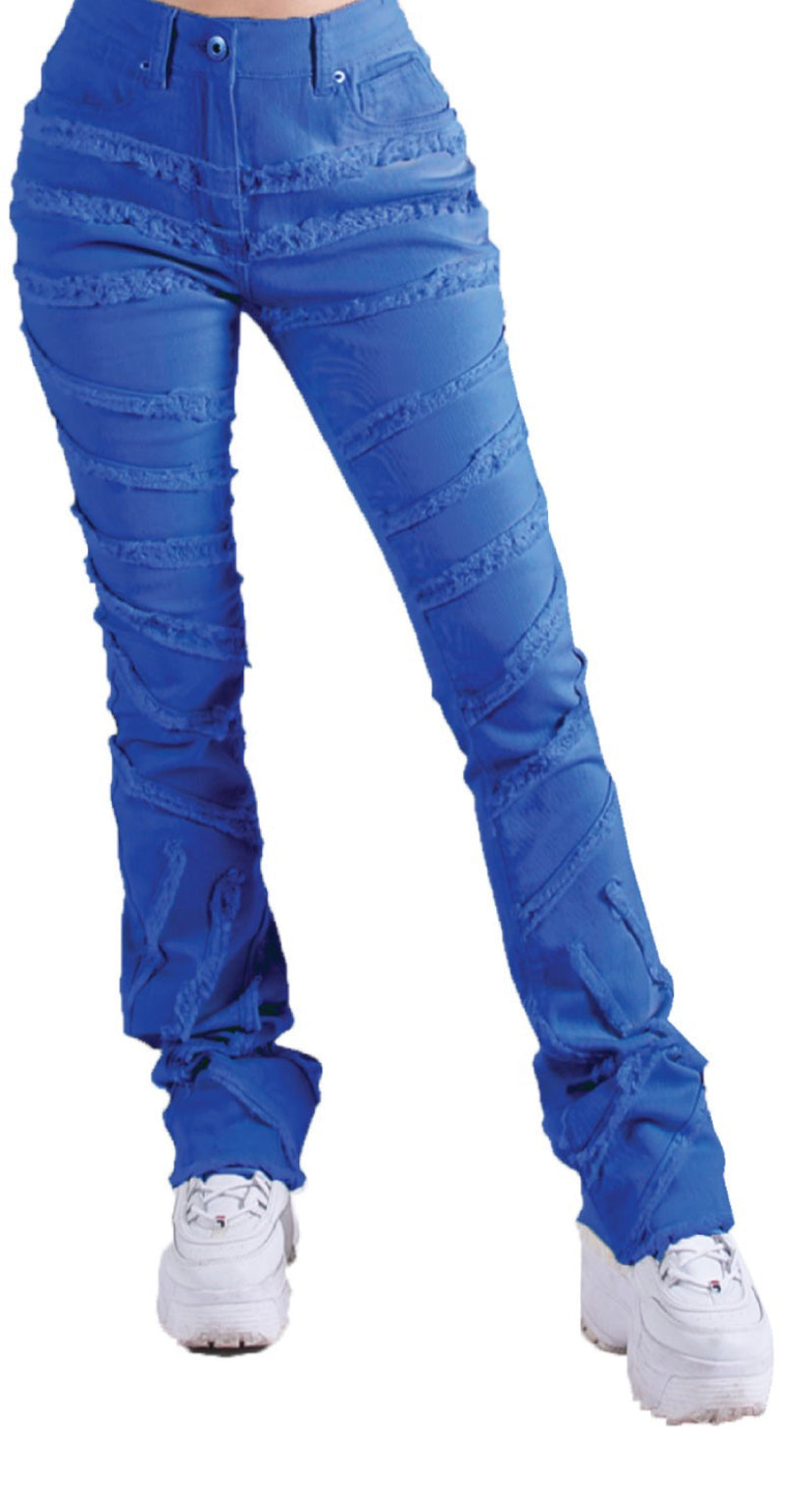 Fly Season Royal Blue Women’s Stacked Jeans