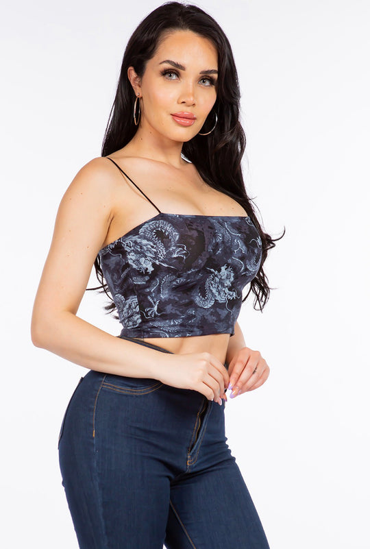 Blue Grey Dragon Top