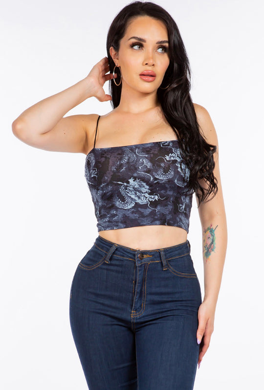 Blue Grey Dragon Top