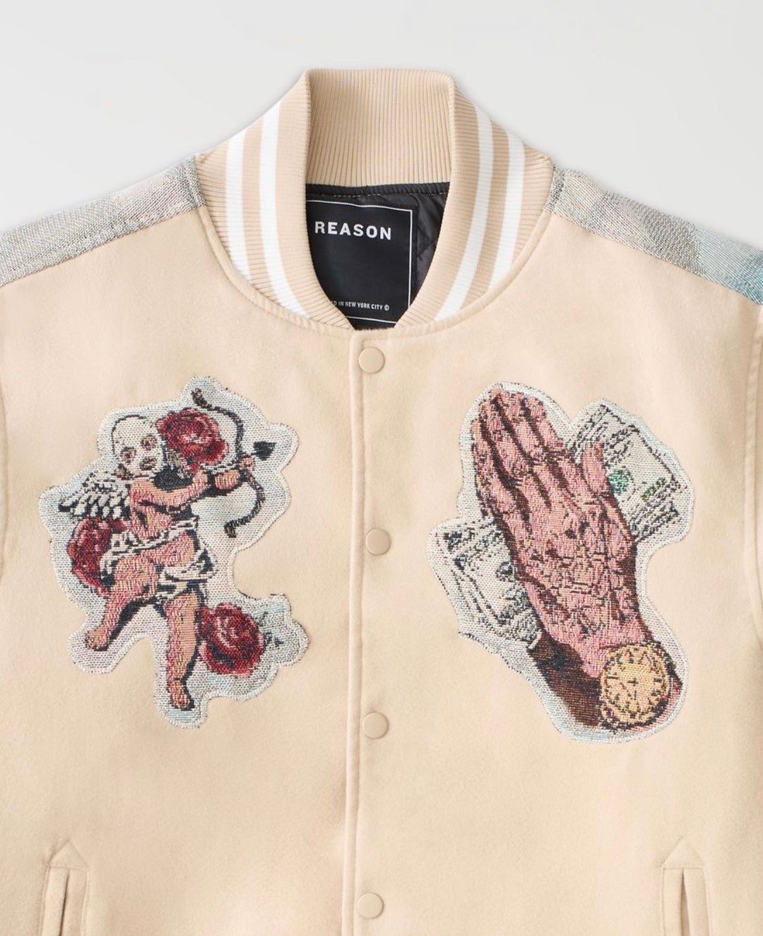 Stack Up Tapestry Varsity Jacket