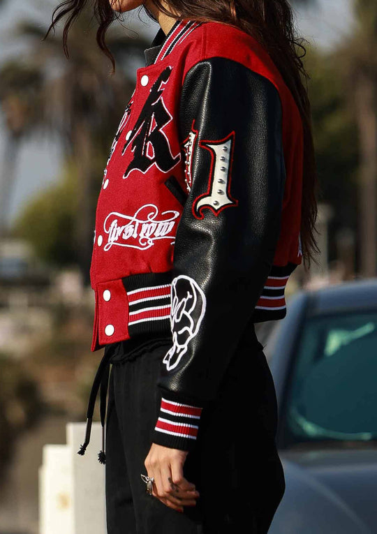 WAKE UP AND BE FIERCE VARSITY JACKET