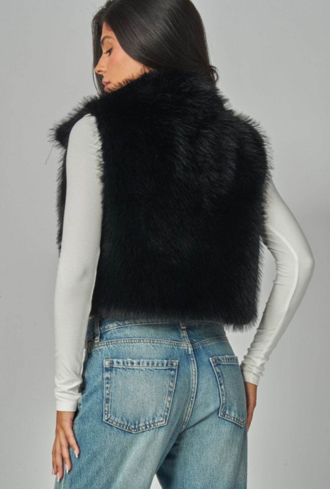 Faux Fur Crop Vest