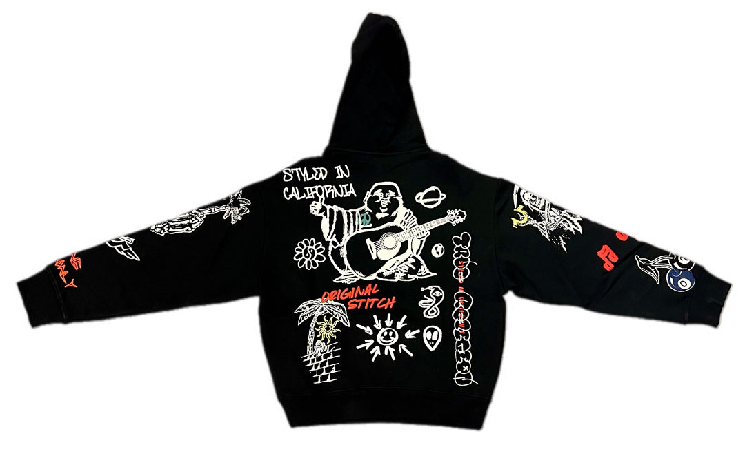 True Religion Sketched Fleece Hoodie & Shorts