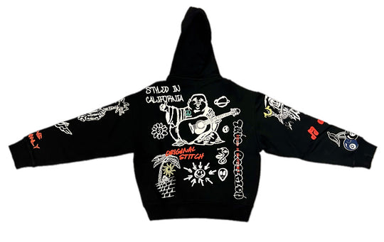 True Religion Sketched Fleece Hoodie & Shorts