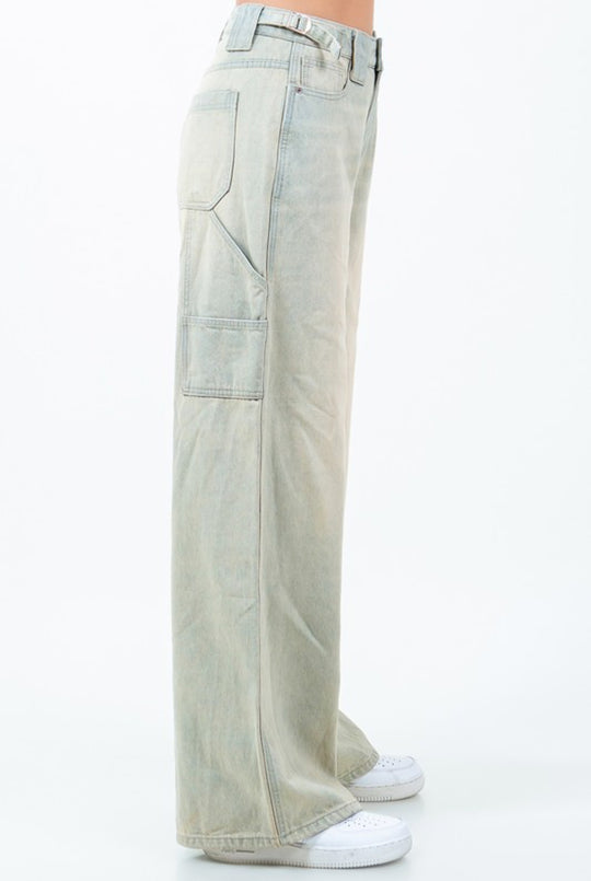 Wide Leg Denim Pants (Multiple Colors)
