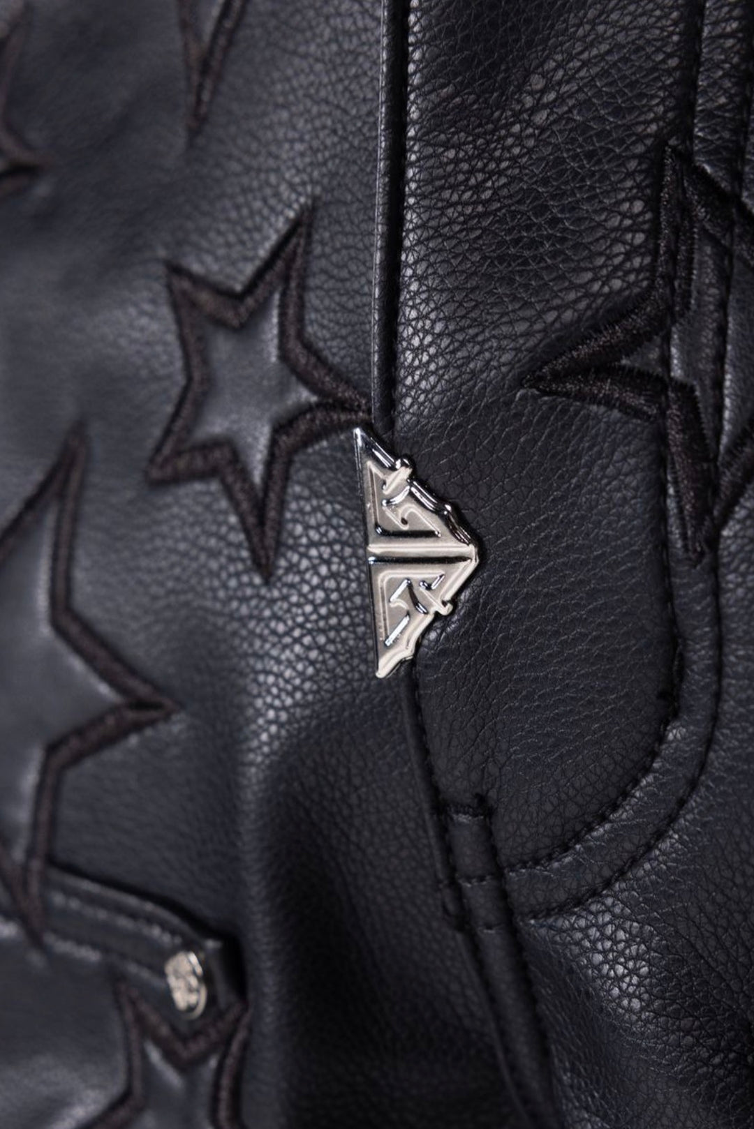 Black Stars Leather Shorts