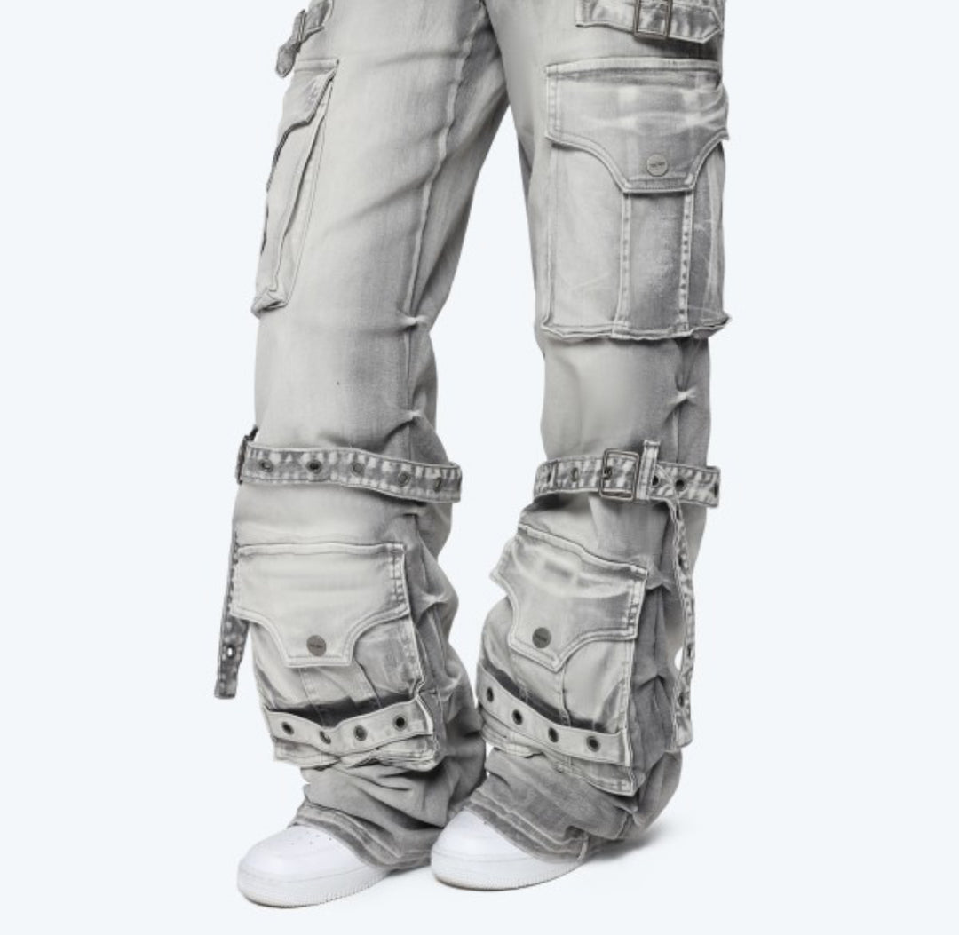 Radiant Grey High Rise Wide Leg Jeans