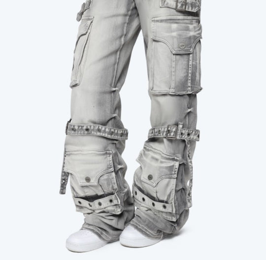 Radiant Grey High Rise Wide Leg Jeans