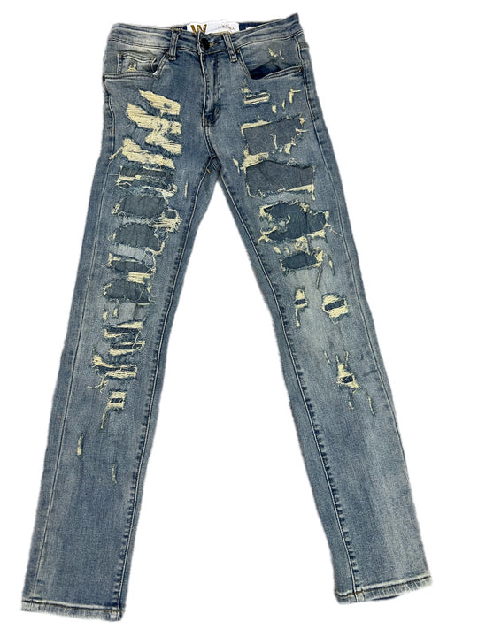 Waimea vintage wash flex skinny fit jeans