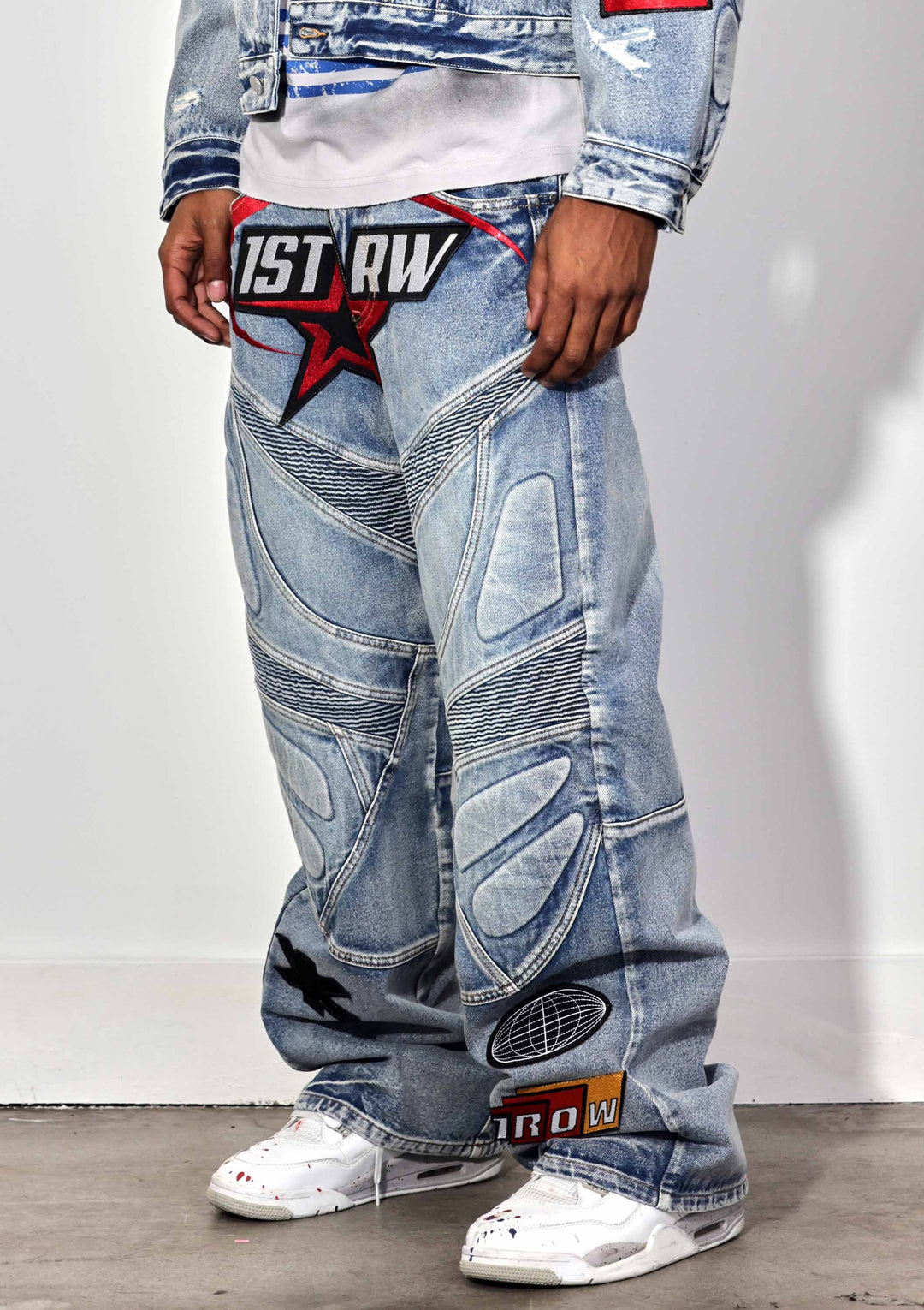 FAST LIFE WASHED DENIM Y2K PANTS