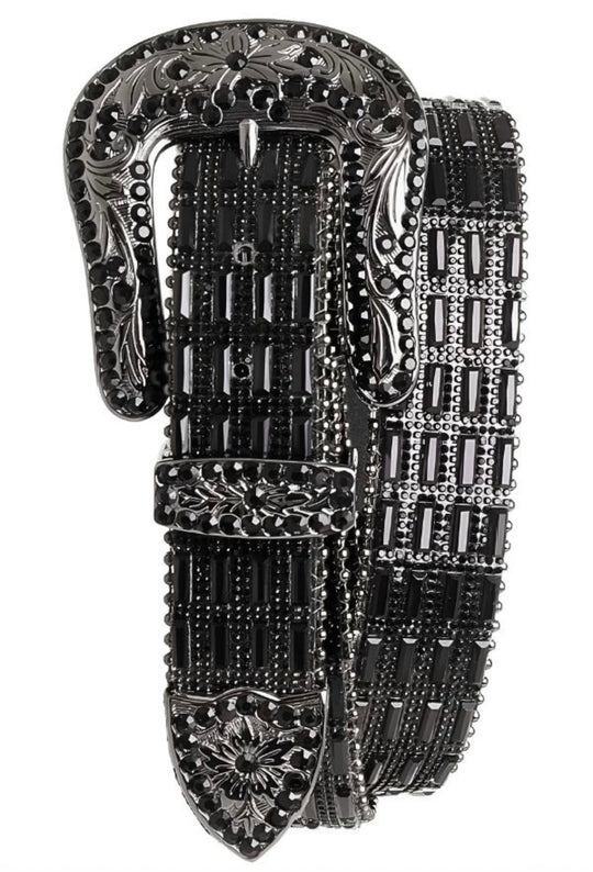 Bling Glitz Leather Belt (Multiple Colors)