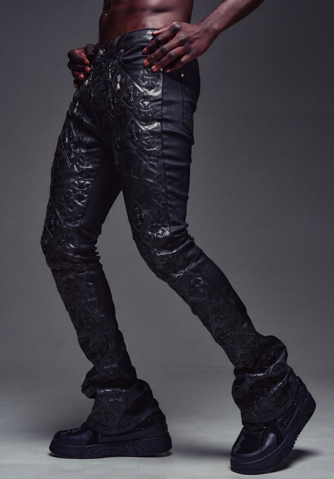 Crossed Up Waxed Denim