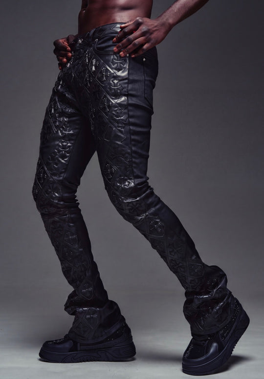 Crossed Up Waxed Denim