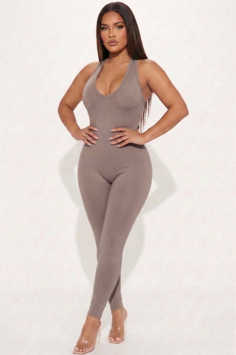 Racer Back Bodycon Jumpsuit