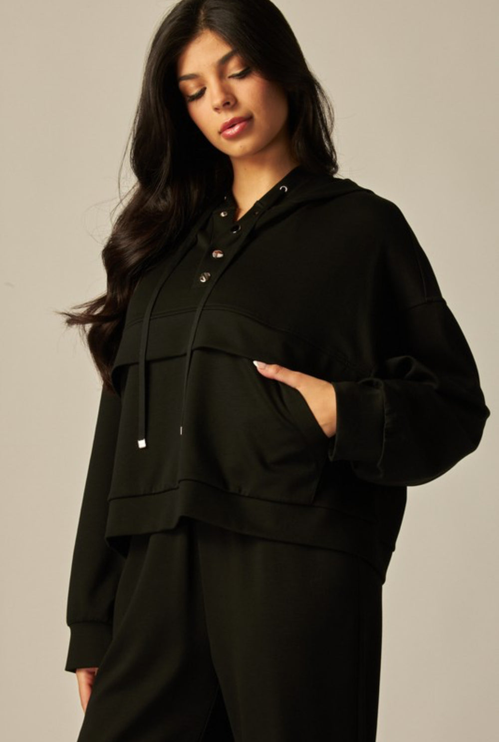 Double Soft Hoodie And Slim Cuff Pant Set