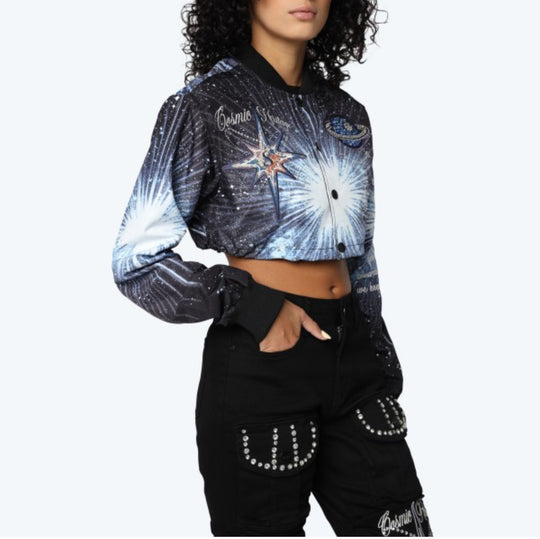 Nylon Embroidered Galaxy Jacket