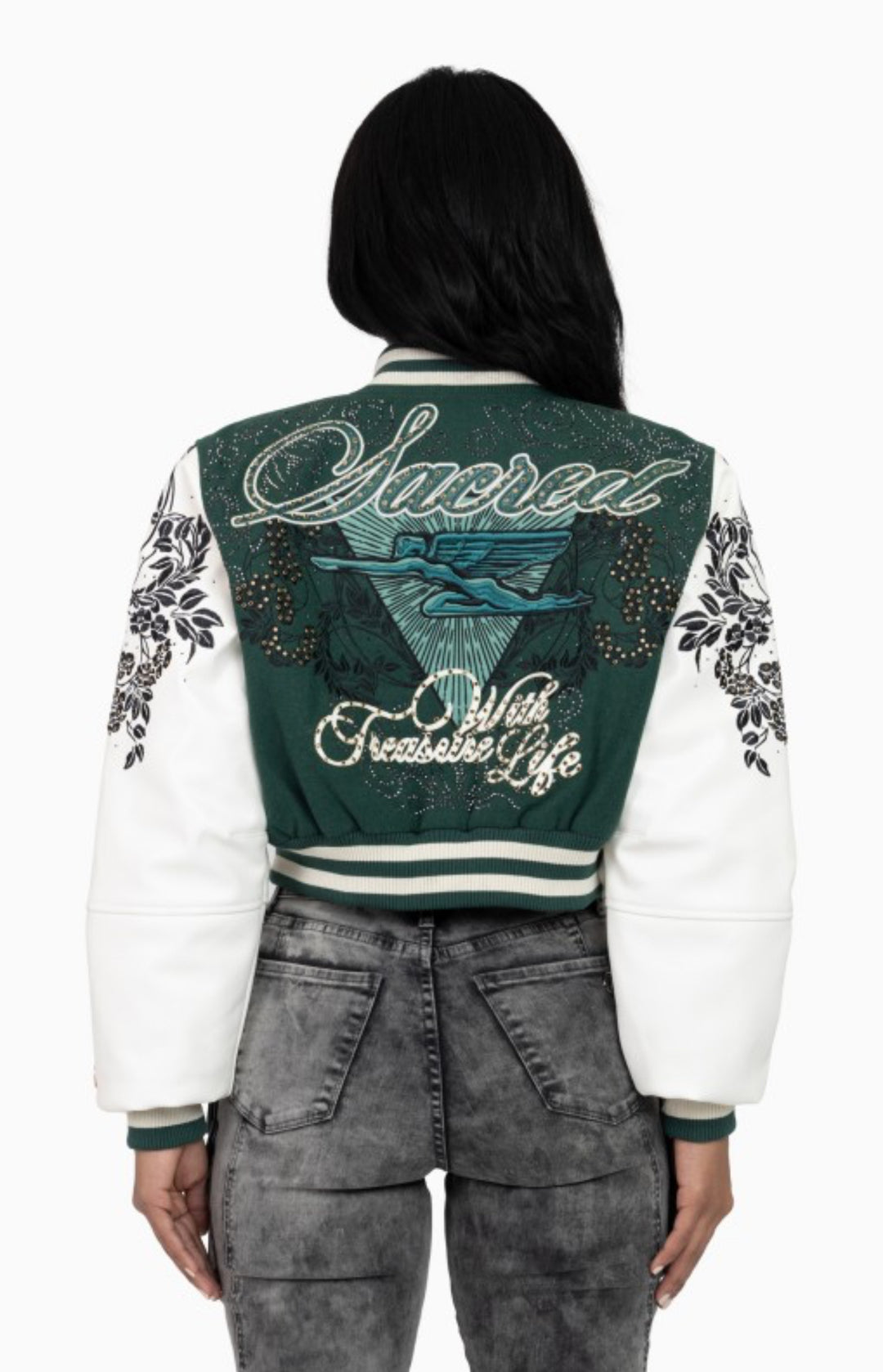 Embroidered Embellished Varsity Jacket