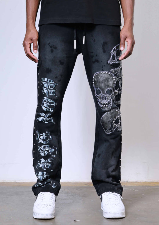 WAKE UP AND BE FIERCE APPLIQUE STACK JOGGER