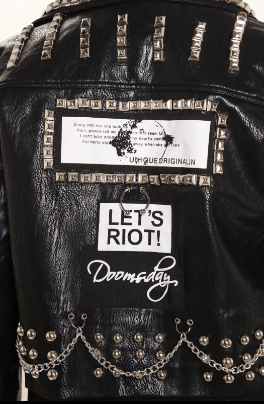 Let’s Riot Leather Studded Jacket