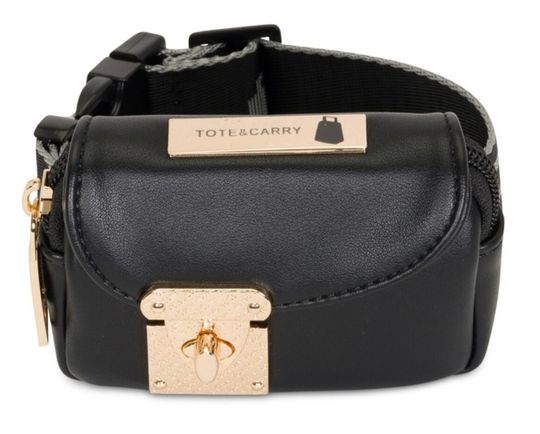 FAUX LEATHER BELT/ANKLE BAG BLACK