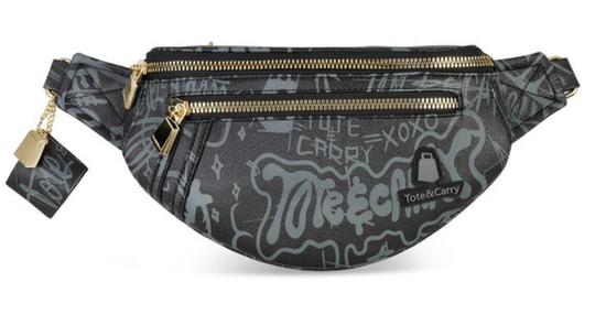 Black Graffiti Fanny Pack