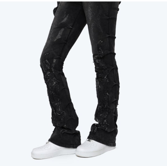 Derby Black High Rise Stacked Jeans