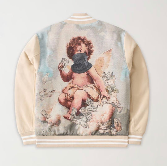 Stack Up Tapestry Varsity Jacket