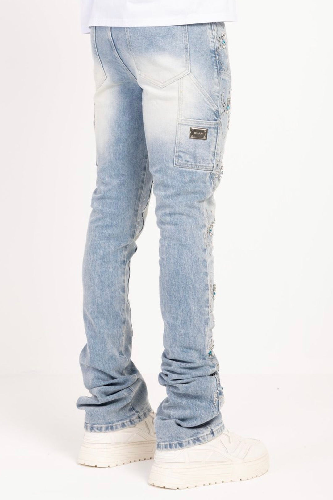 Aqua Blue Spider Jeans