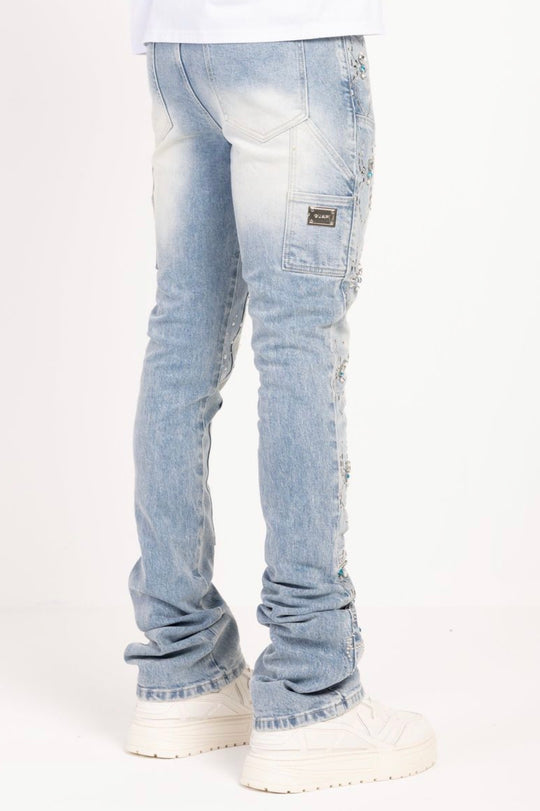 Aqua Blue Spider Jeans