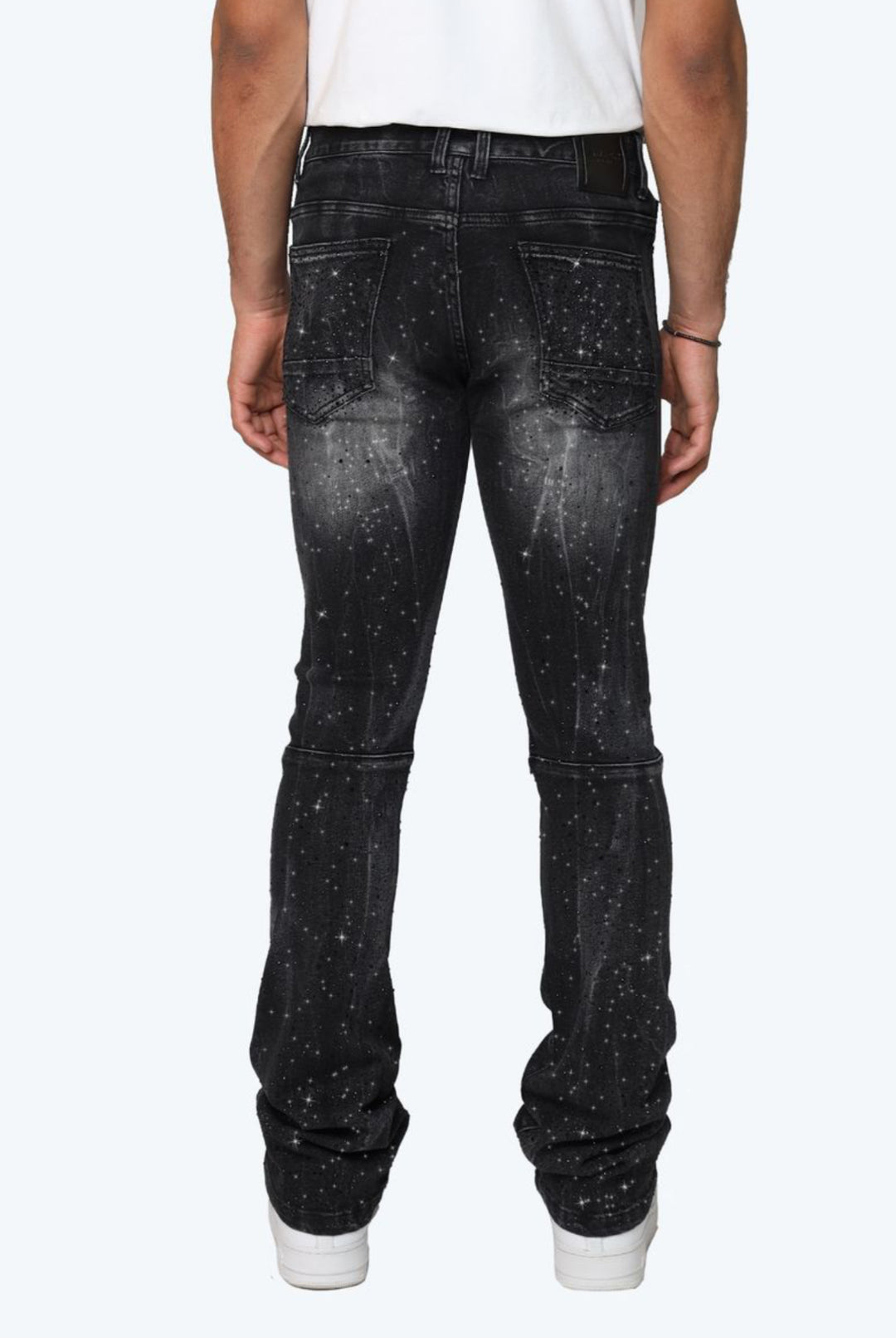 Rhinestone Down Stacked Jeans