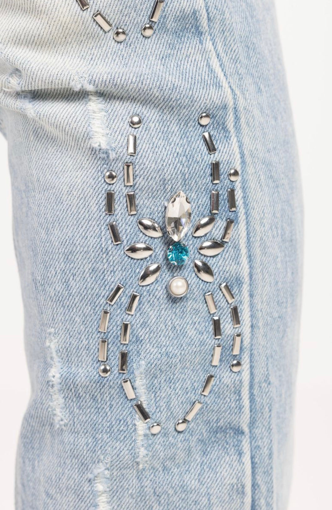 Aqua Blue Spider Jeans