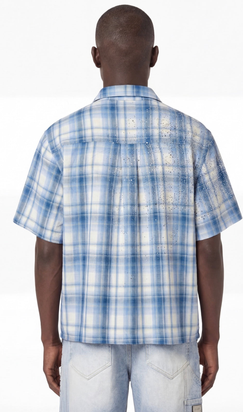 Glacier Plaid Shirt With Rhinestones