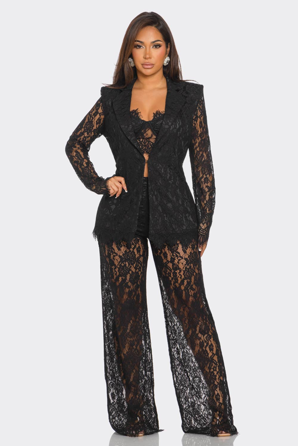 3PCS LACE BLAZER SET
