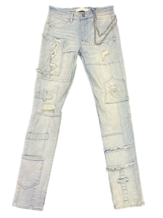 Blue Patch life Skinny Jeans