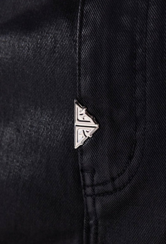 Black Cross Buckle Jeans