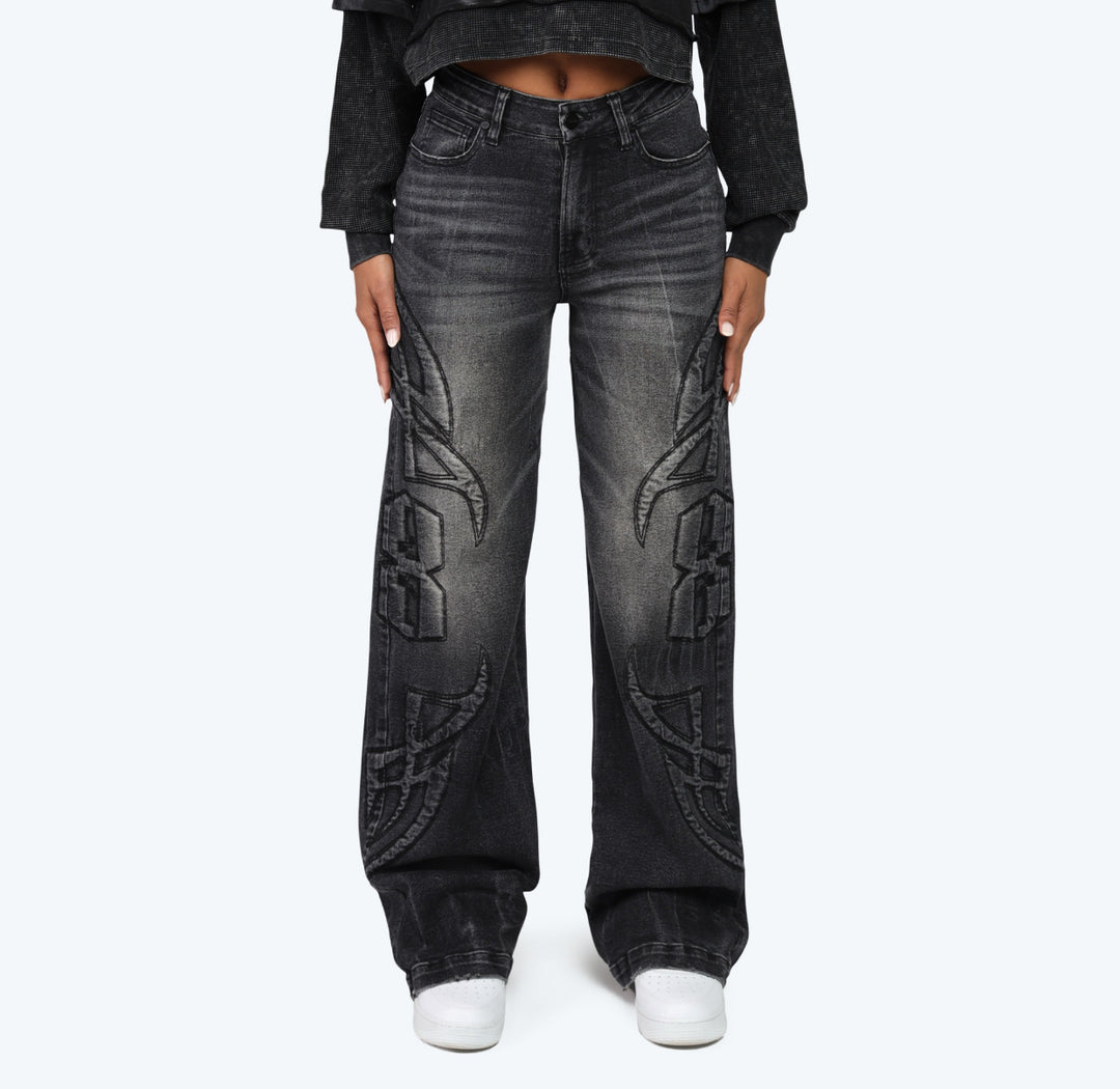 Eternal Cropped Hoodie Wide Leg Jean Set