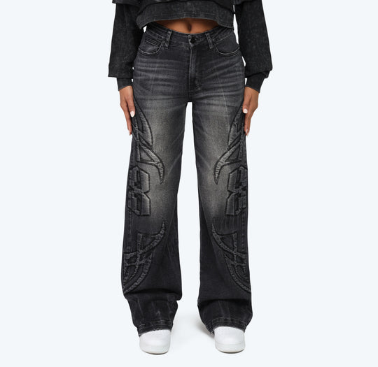 Eternal Cropped Hoodie Wide Leg Jean Set