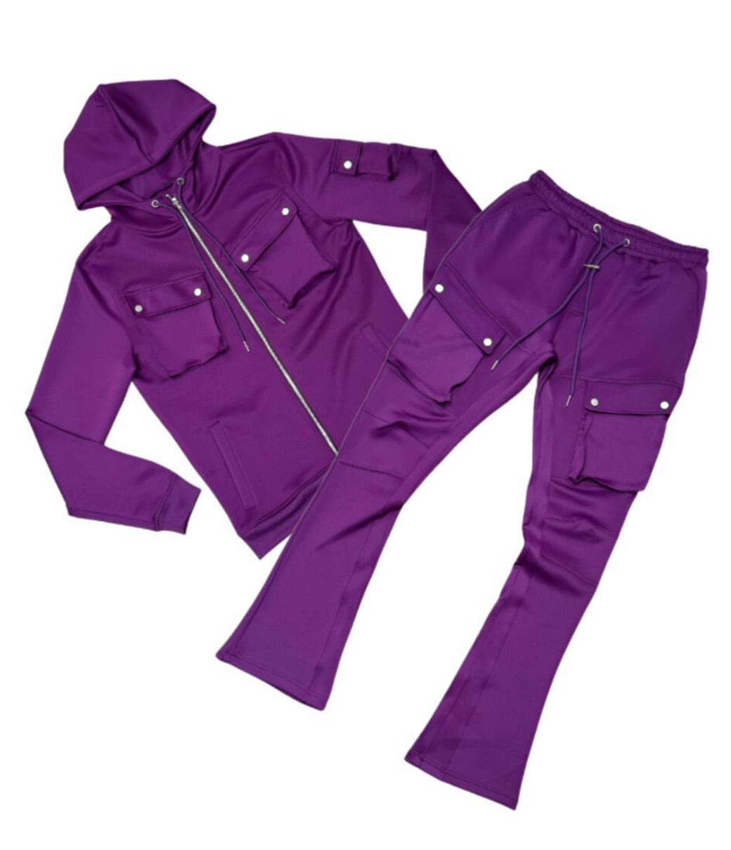 Tricot Hoodie Jogger Set (Multiple Colors)
