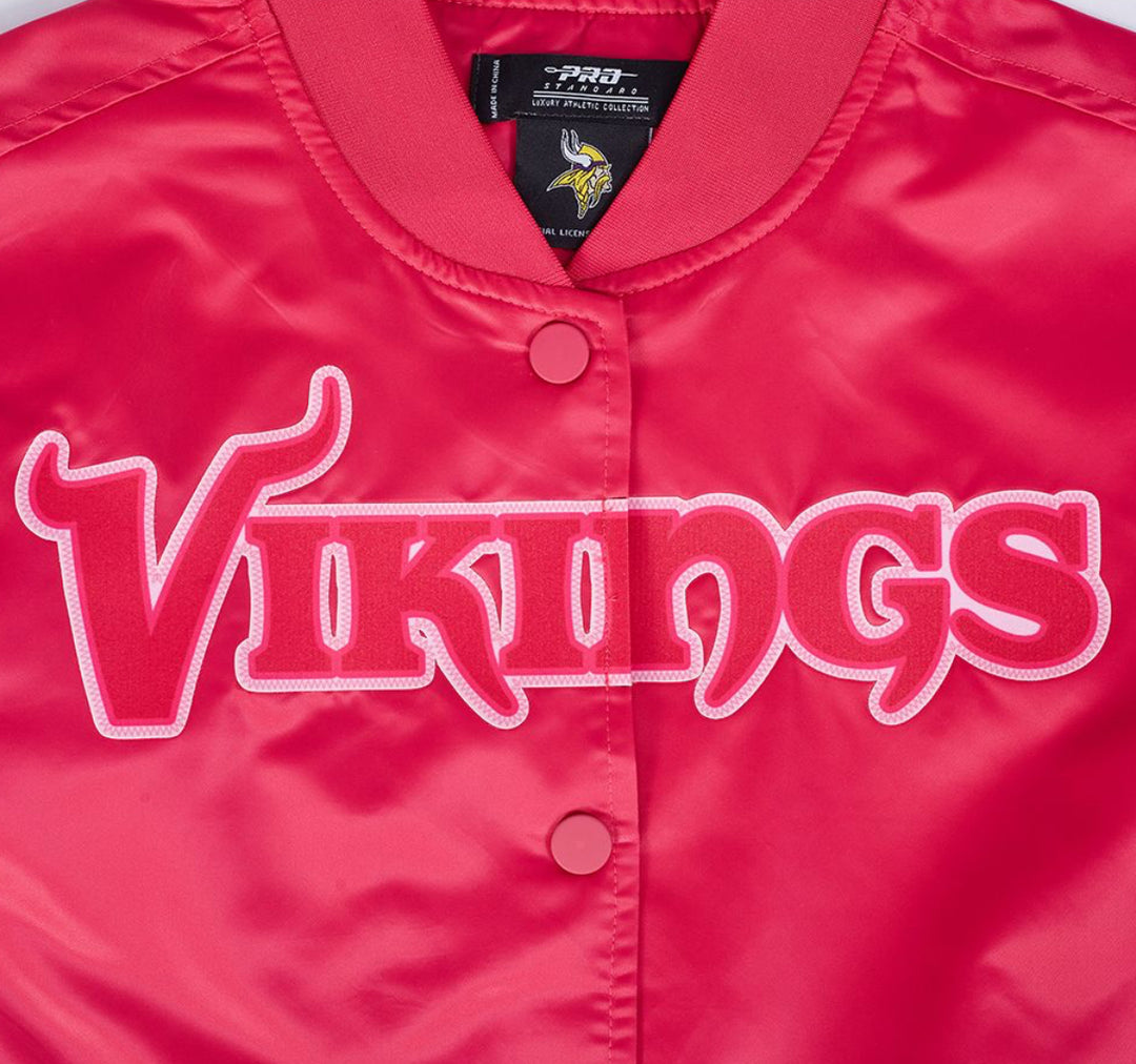 Minnesota Vikings Pink Satin Jacket