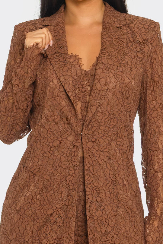3PCS LACE BLAZER SET