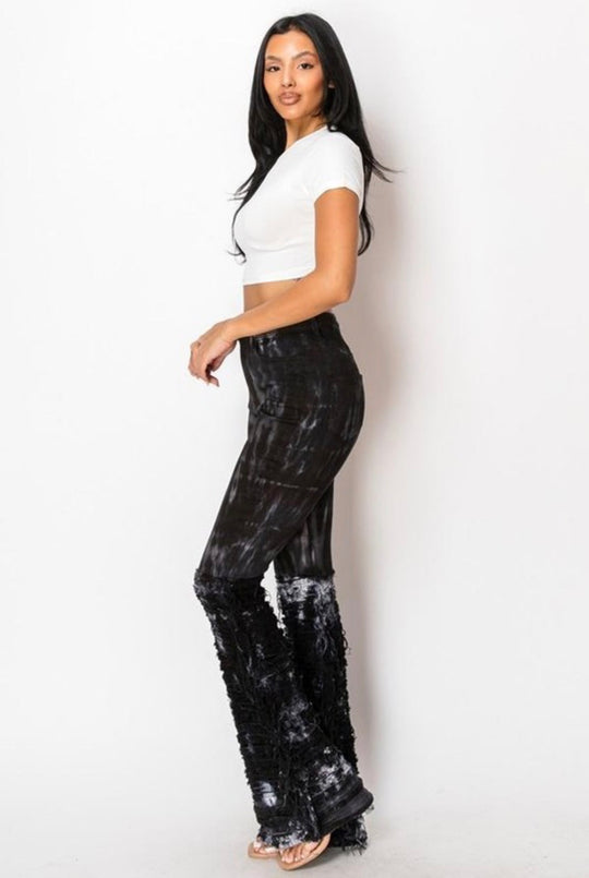 High Rise Skinny Flare Tie Dye Jeans